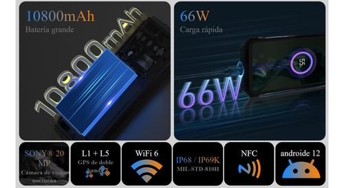 Doogee V30t - Celular Resistente Conexión 5g Gps Wifi6 Nfc