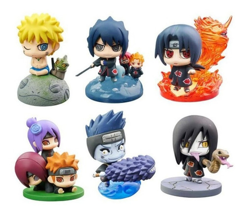Imagen 1 de 1 de Figura Muñeco Set Naruto Escenas Sasuke Itachi Akatsuki Mas