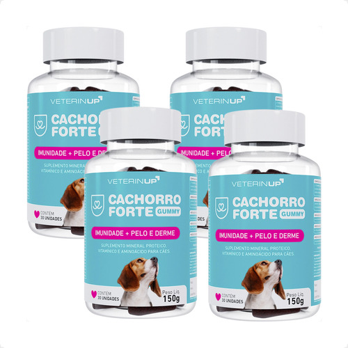 4 Cachorro Forte Gummy Suplemento Vitamínico 30 Unidades