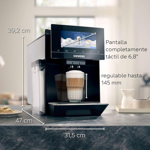 Siemens, Cafetera Superautomática, Eq900, Modo Barista,