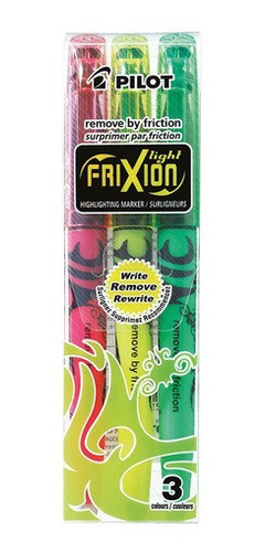 Set De Destacadores Frixion Light 3 Colores Pilot