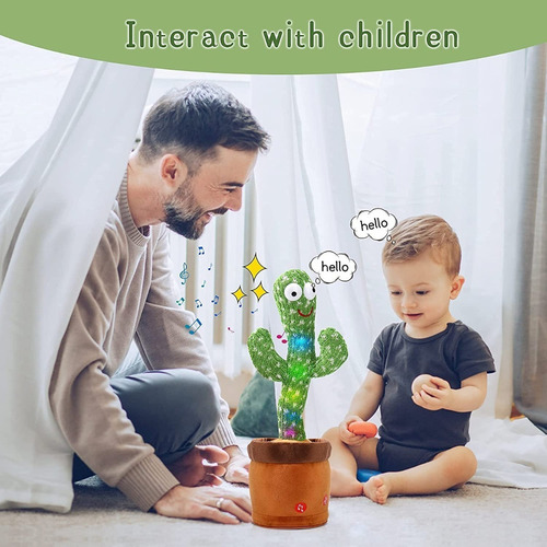 Cactus Bailarín Peluche Felpa Juguete Para Niños Recargable