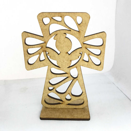  10 Cruz Decorativa Mdf Con Angel 10 Cm