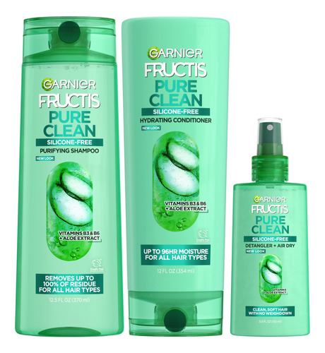 Garnier Fructis Pure Clean - Kit De Champú, Acondicionador.