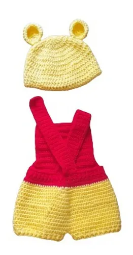 Conjunto Set Winnie Pooh Overol Bebes Tejido Crochet Meses sin