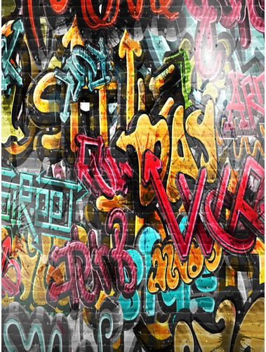 5x6.5ft Graffiti Telón De Fondo De Los 90s Hip Hop Letras Fo