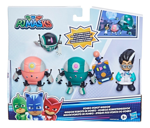 Pj Masks Pack X 4 Figuras 7.5 Cm Romeo Y Sus Robots Hasbro