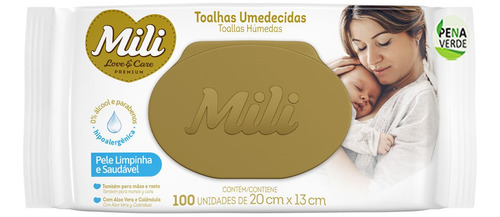 Toalha Umedecida 100 Un Mili Linha Love & Care Premium