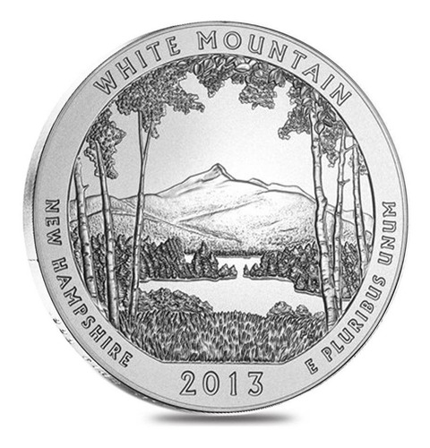2013 Atb White Mountain 25c Quarter Dolar Ms 5 Onza Proof A+