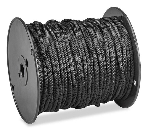Cuerda De Nylon Trenzado Sólido - 5mmx152m, Negra - Uline