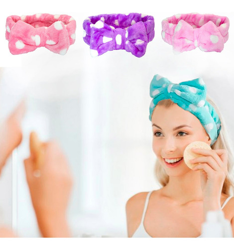 Imagem 3 de 4 de Faixa Laço Maquiagem Makeup Toalha Tiara Cabelo Rosto Limpo
