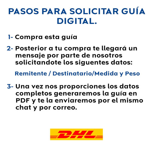 1 Guía Prepagada De Dhl 11 Kg Terrestre 2 A 4 Días