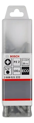 Punta Para Atornillador 25mm Pozidrive X 100 Unds Bosch
