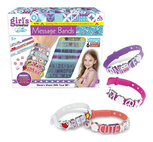 Set Joyas Construcción Pulseras Con Letras Para Niñas