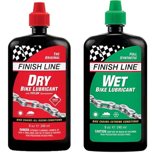 Kit Lubricante Finish Line Dry Seco Y Wet Húmedo Cadena Bici