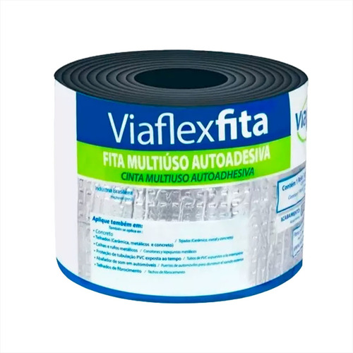 Viaflex  fita asfáltica autoadesiva aluminizada 10cmx10m