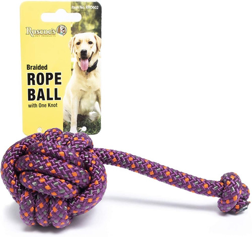 Roscoes Pet Products - Bola De Cuerda Trenzada Con Un Nudo D