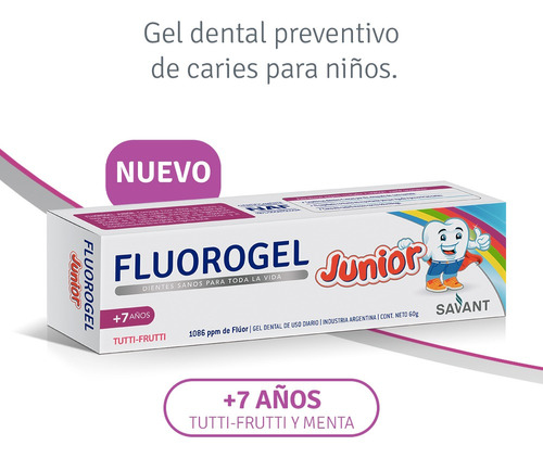 Fluorogel Junior +7 Años Tutti Frutti Gel Dental 60g 1u