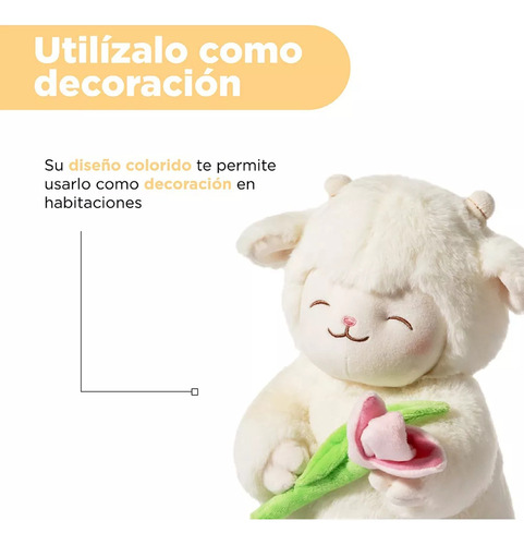 Y2 Minicordero Relleno Felpa Blanco 19 X 27 Cm Con Tulipá