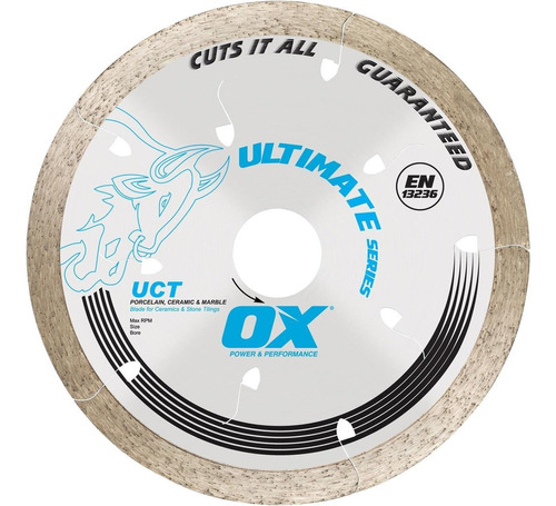 Disco De Diamante Ox Tools Corta Todos Los Azulejos 4.5 PuLG. Borde Continuo - Corte Sin Virutas Larga Duracion