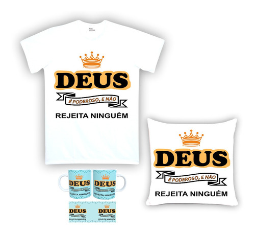 Kit Camiseta, Almofada E Caneca Religião 11