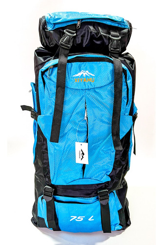 Mochila Camping Mochilero 75 Litros Viaje Mod17 - Impacto Color Celeste