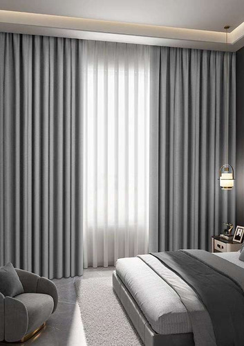 Cortinas Multifuncional Blackout Imitación De Lino 137x230cm