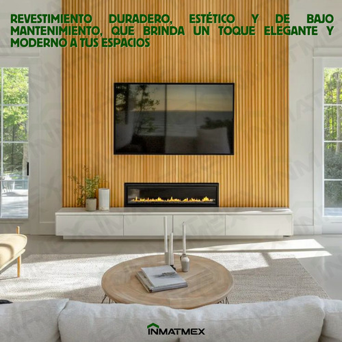 Panel Lambrin Madera Wpc 12 Pzs 1mx16cm Inmatmex