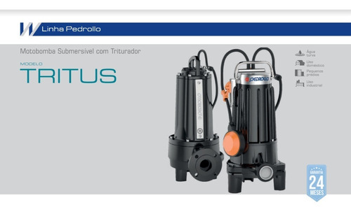 Bomba De Água Submersível Trituradora 3cv Trif. Pedrollo 220V