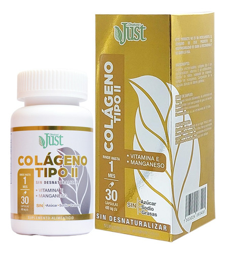 Colágeno Tipo 2 Sin Desnaturalizar + Vitamina E Y Manganeso Sabor Natural