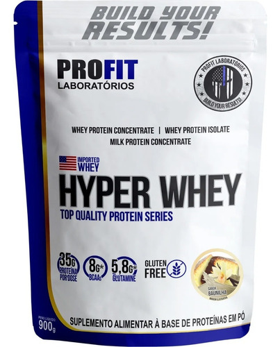 Suplemento Em Pó Profit Laboratórios Hyper Whey Proteínas Sabor Baunilha Em Refil De 900ml