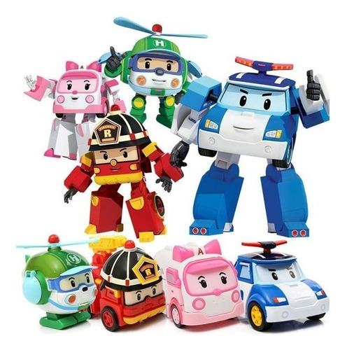 Robocar Poli Transformación Robot Poli Amber Roy Coche Jugue