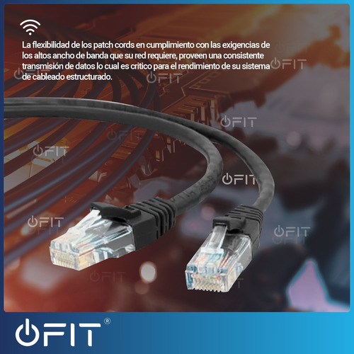 Imagen 6 de 10 de Cable Patch Cord 5 Metros Rj45 Utp Categoria 5e Negro