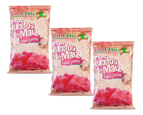 Tubitos De Maiz Sabor Jamon Julicroc Snack Sin Tacc 65g X3