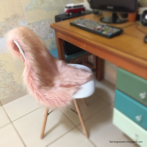 Manta Pele Sintetica Decorativo Pelego Rose Rosa Antigo