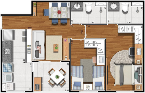 Imagem 17 de 18 de Apartamentos 2 Quartos Com Suíte Em Barueri