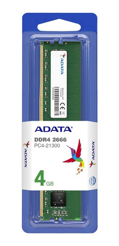 Imagen 2 de 4 de Memoria Ram Adata Premier 4 Gb 2666mhz Ddr4 Udimm Blister Pc