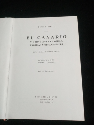 Libro El Canario Y Otras Aves Canorasexoticas Y Ornamentales
