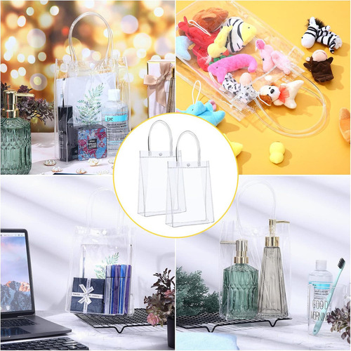 30 Bolsas De Regalo De Pvc Transparente De 15x7x20cm Con