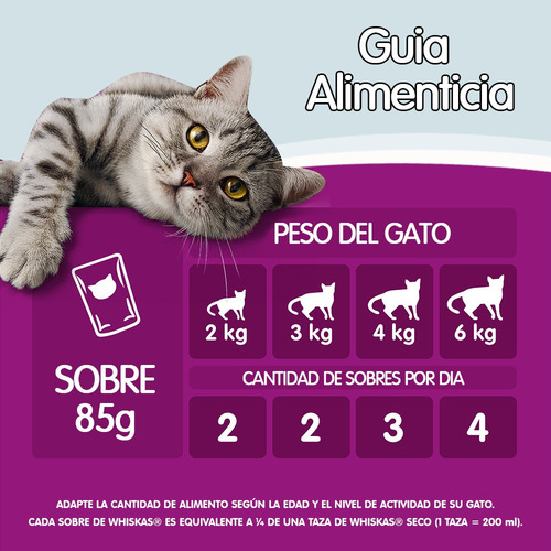 Imagen 6 de 7 de Whiskas Alimento Húmedo Gato Pescado Soufflé Sobre X1un