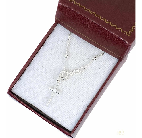 Imagen 3 de 8 de Pulsera Denario De Plata 925 Con Dije De Cruz (arg60020)