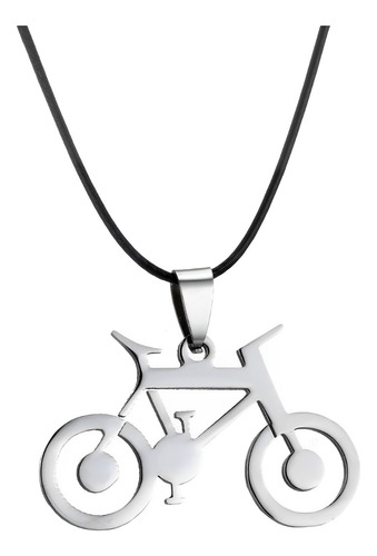 Collar Bicicleta Para Hombre Cuero Fabricado En Plata 950