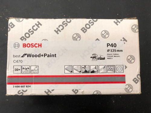 Disco De Lija Cirucular 125mm Bosch X 50u Gr40 Roto Orbital
