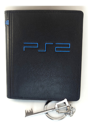 Cartera Diseño Ps2 Con Llavero De Videojuegos Modelos Varios Negro 3 Liso