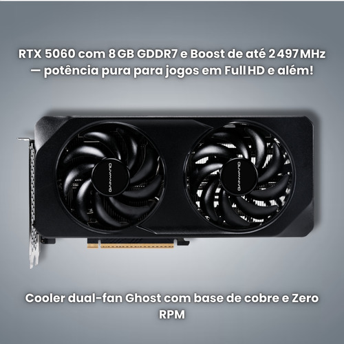Placa De Vídeo Nv Geforce Rtx5060 8gb Gddr7 Gainward Ghost