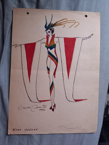 Dibujo Nora Sherman Por Omar Rosetti (Usado)
