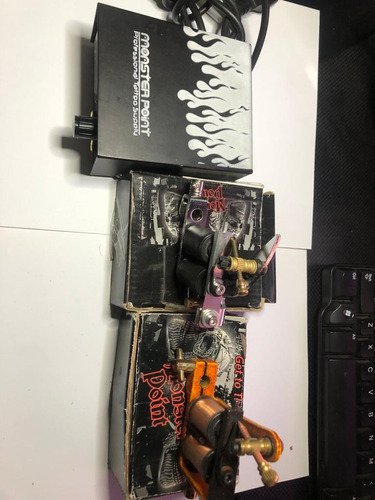 Kit 2 Maquinas De Tatuar Y Fuente De Poder Master Point