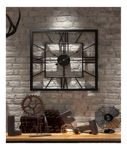 Reloj De Pared De Lujo Vintage Grande De Metal Con Reloj De