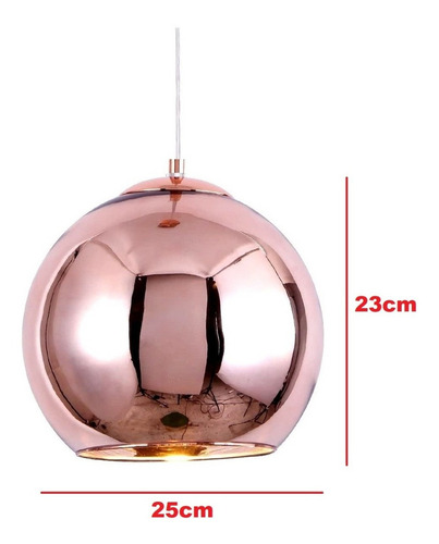 Luminária Pendente Vidro Dixon Led Espelhada Gimpo Mh601