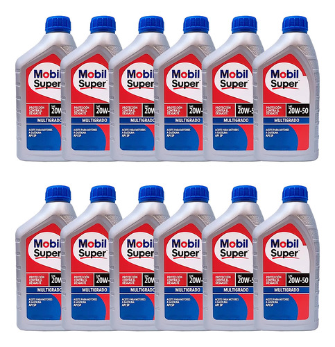 Aceite Mobil Super Multigrado 20w-50 12l (12 Pzs)
